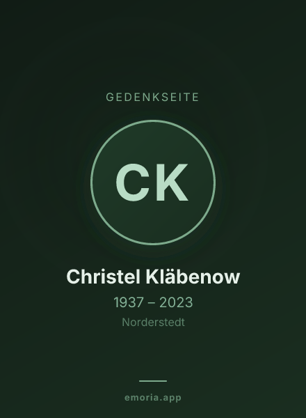 Gedenkportrait von Christel Kläbenow
