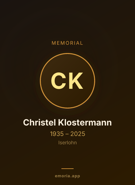 Memorial portrait of Christel Klostermann