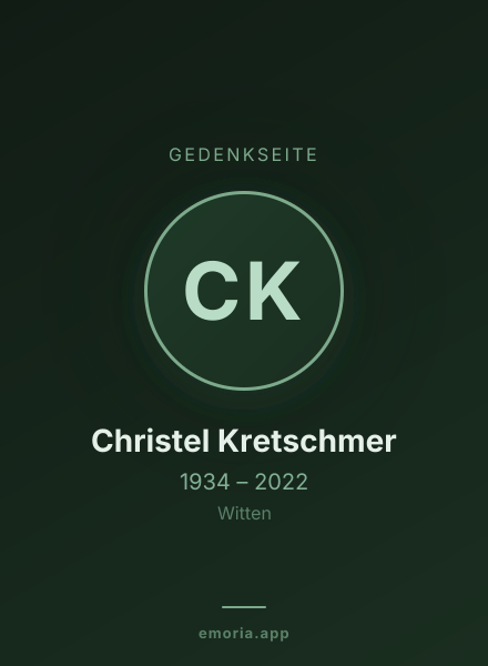 Gedenkportrait von Christel Kretschmer