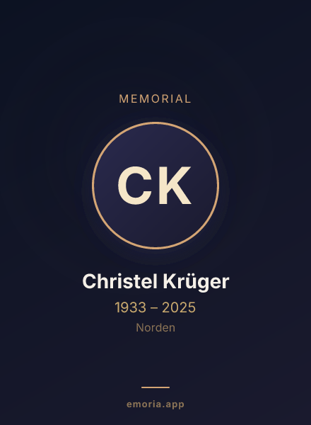 Memorial portrait of Christel Krüger