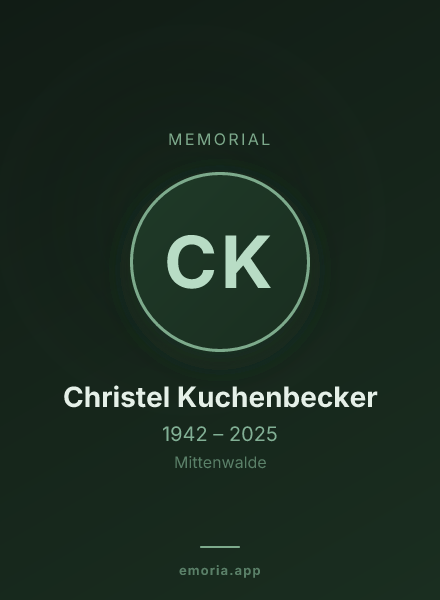 Memorial portrait of Christel Kuchenbecker
