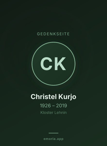 Gedenkportrait von Christel Kurjo