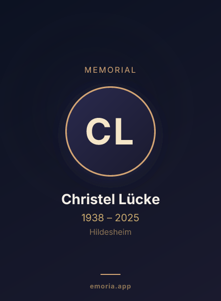 Memorial portrait of Christel Lücke