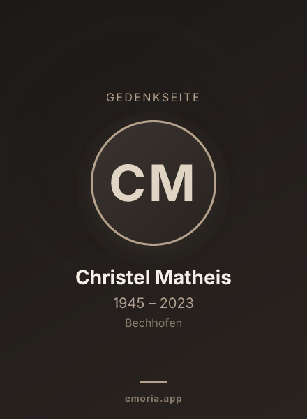 Gedenkportrait von Christel Matheis
