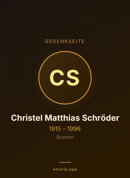 Gedenkportrait von Christel Matthias Schröder