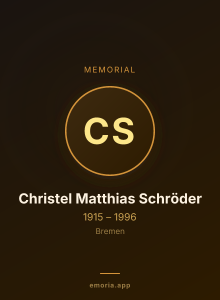 Memorial portrait of Christel Matthias Schröder