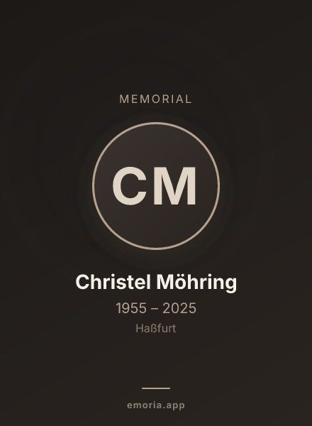 Memorial portrait of Christel Möhring