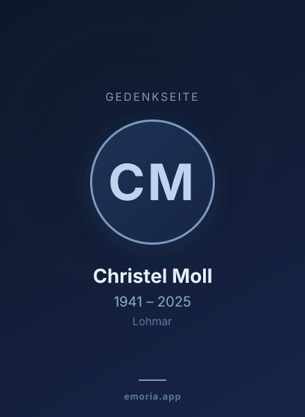 Gedenkportrait von Christel Moll