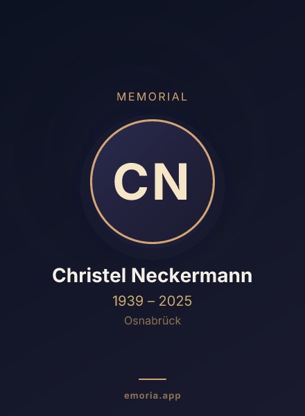 Memorial portrait of Christel Neckermann