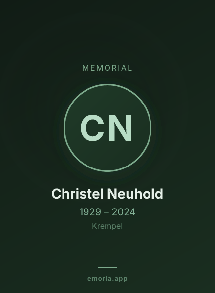 Memorial portrait of Christel Neuhold