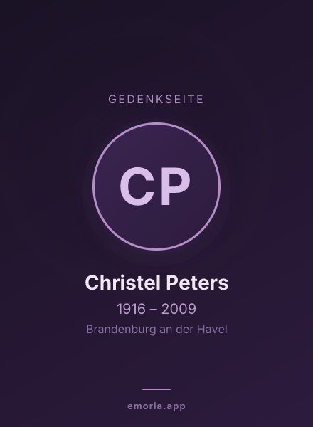 Gedenkportrait von Christel Peters