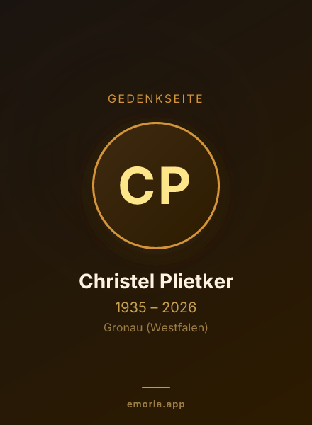 Gedenkportrait von Christel Plietker