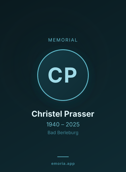 Memorial portrait of Christel Prasser