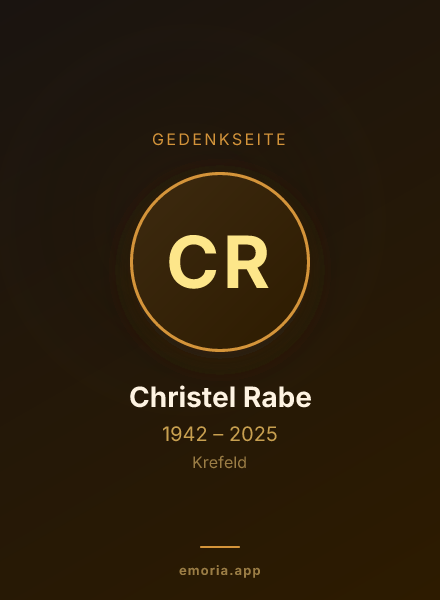 Gedenkportrait von Christel Rabe