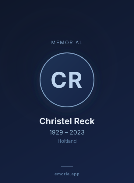 Memorial portrait of Christel Reck