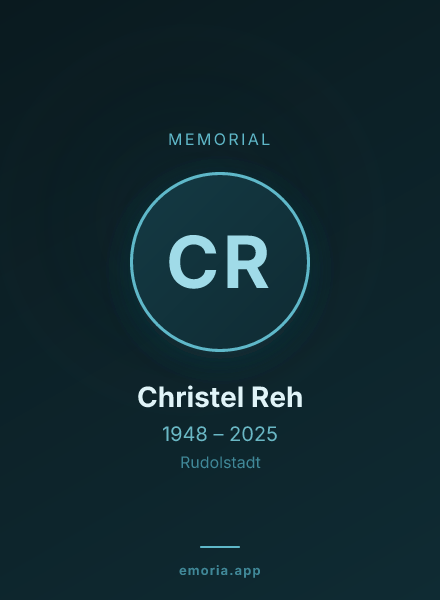 Memorial portrait of Christel Reh