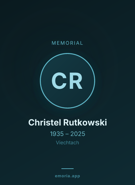 Memorial portrait of Christel Rutkowski