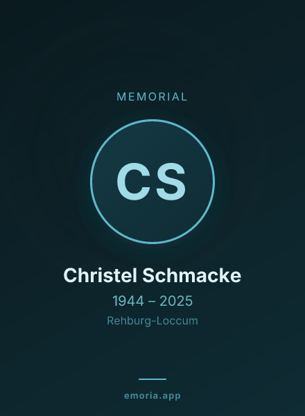 Memorial portrait of Christel Schmacke