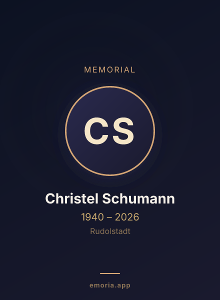 Memorial portrait of Christel Schumann
