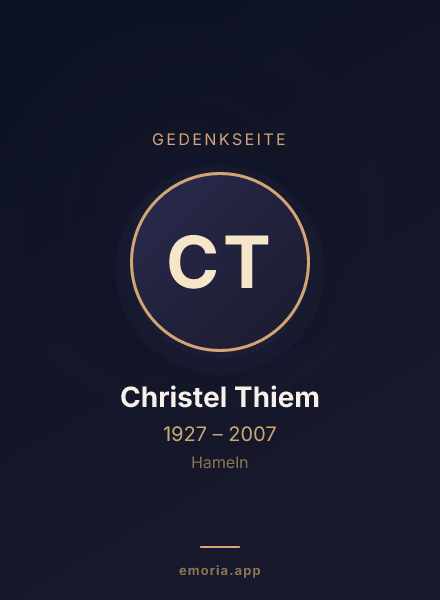 Gedenkportrait von Christel Thiem