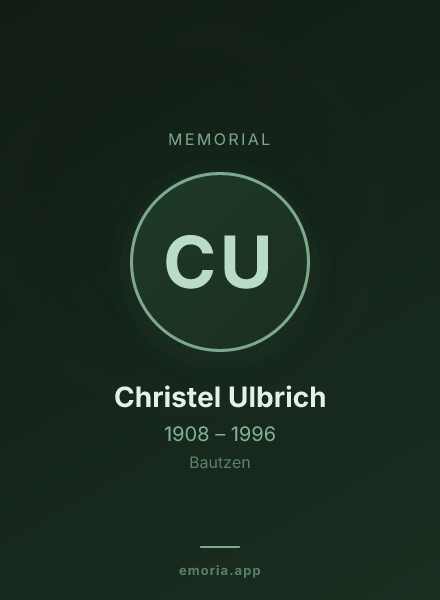 Memorial portrait of Christel Ulbrich