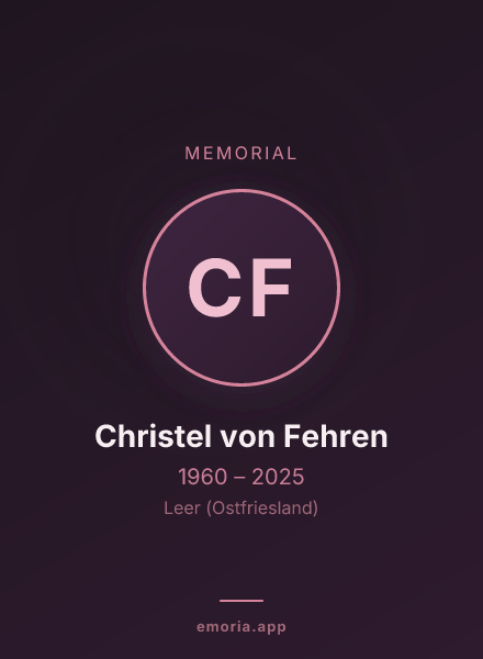 Memorial portrait of Christel von Fehren