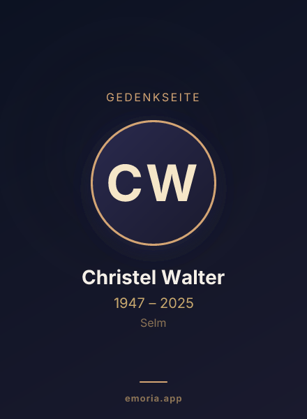 Gedenkportrait von Christel Walter