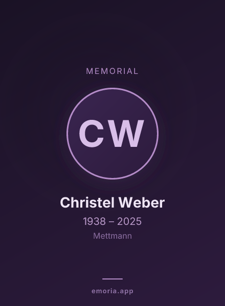 Memorial portrait of Christel Weber