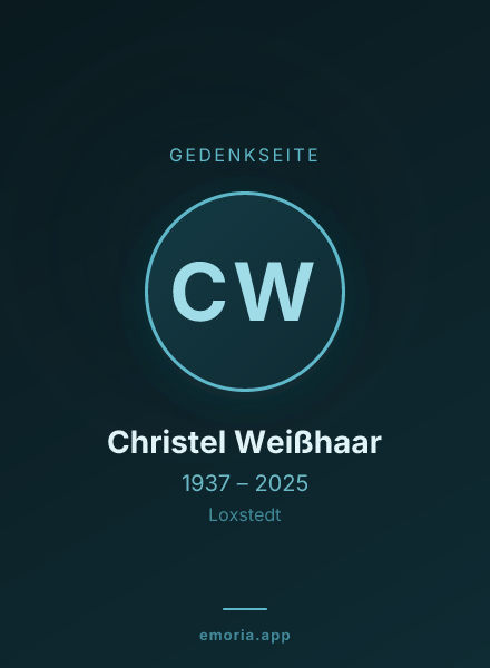 Gedenkportrait von Christel Weißhaar
