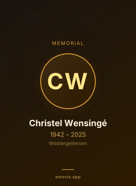 Memorial portrait of Christel Wensingé
