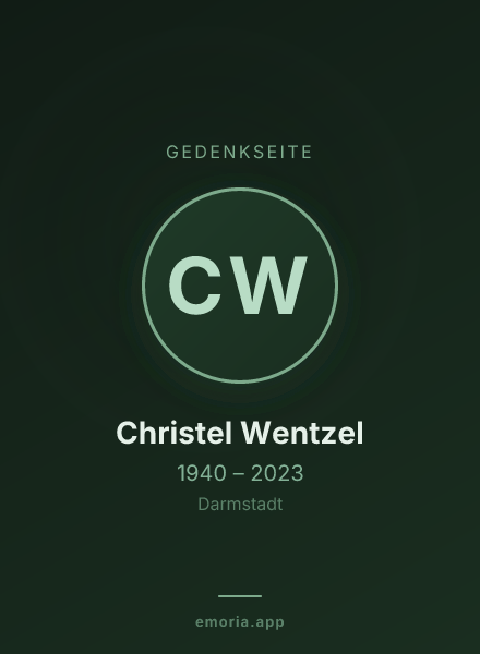 Gedenkportrait von Christel Wentzel