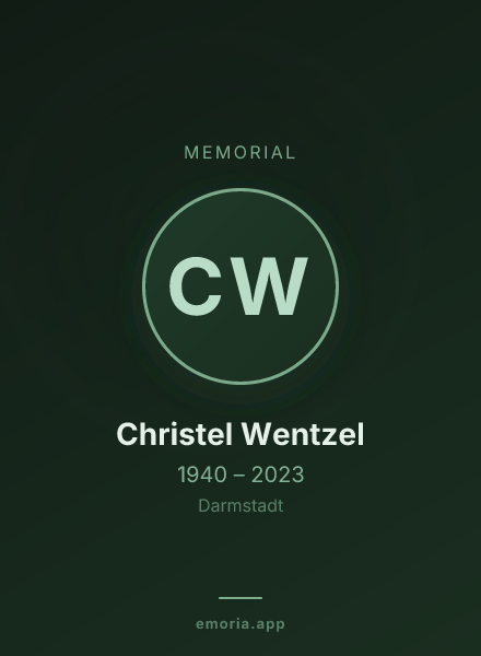 Memorial portrait of Christel Wentzel