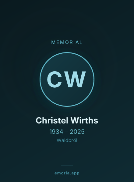 Memorial portrait of Christel Wirths