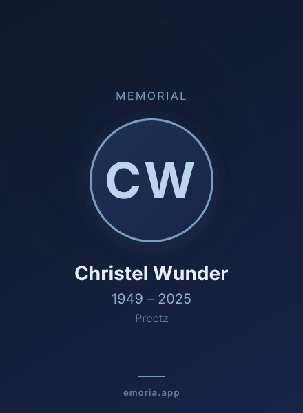 Memorial portrait of Christel Wunder