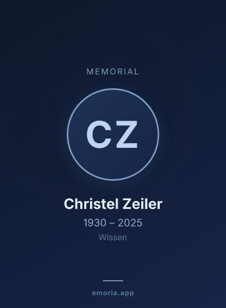 Memorial portrait of Christel Zeiler
