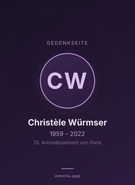 Gedenkportrait von Christèle Würmser