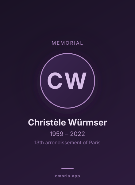 Memorial portrait of Christèle Würmser