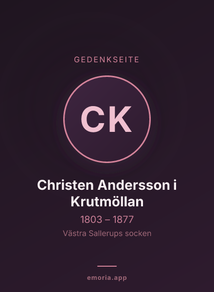 Gedenkportrait von Christen Andersson i Krutmöllan