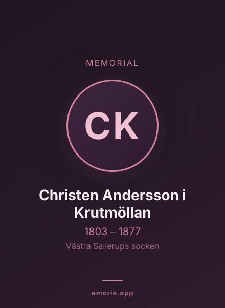 Memorial portrait of Christen Andersson i Krutmöllan