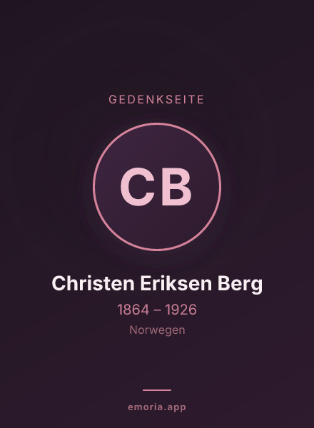Gedenkportrait von Christen Eriksen Berg