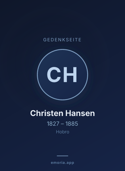 Gedenkportrait von Christen Hansen