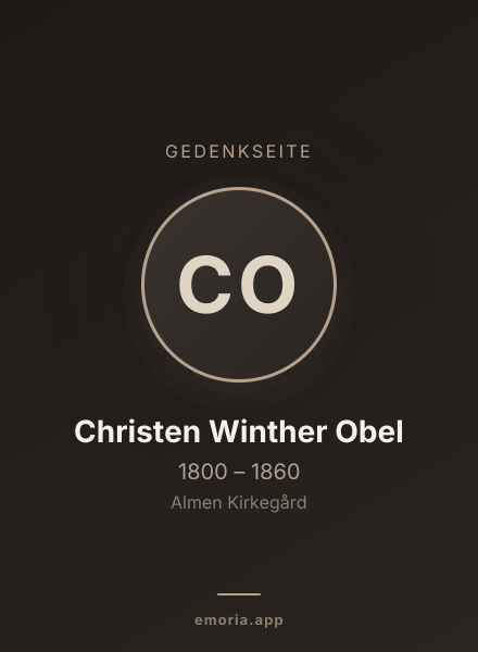 Gedenkportrait von Christen Winther Obel