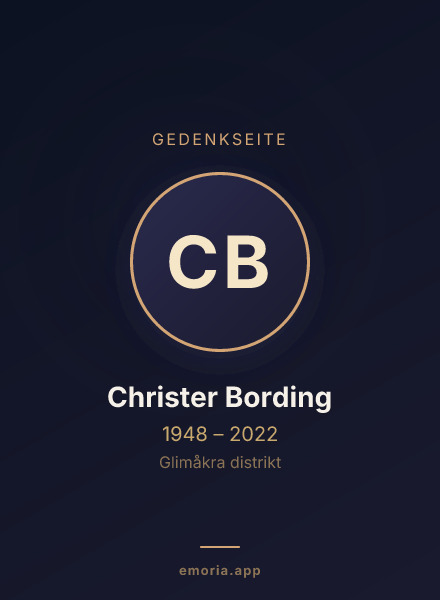 Gedenkportrait von Christer Bording