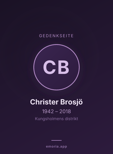 Gedenkportrait von Christer Brosjö