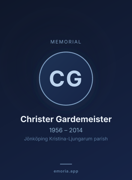 Memorial portrait of Christer Gardemeister
