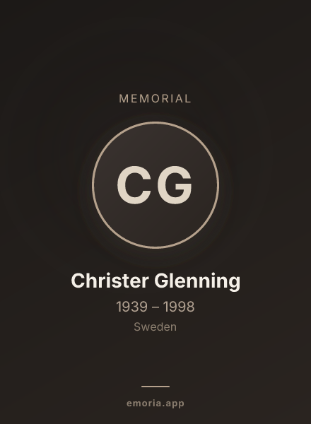 Memorial portrait of Christer Glenning