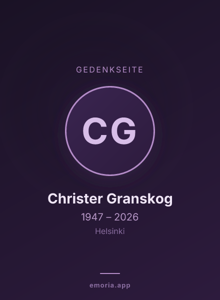 Gedenkportrait von Christer Granskog
