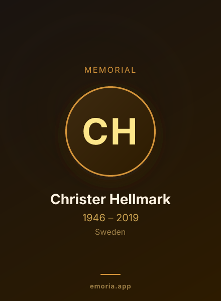 Memorial portrait of Christer Hellmark