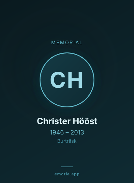 Memorial portrait of Christer Hööst