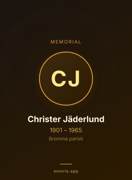 Memorial portrait of Christer Jäderlund